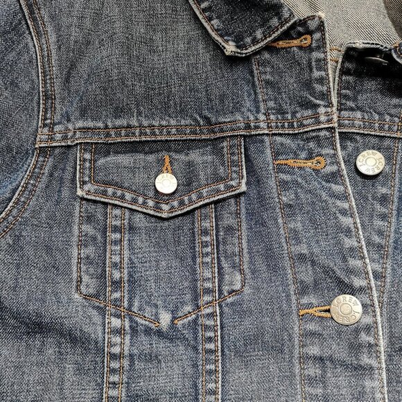J. Crew Ladies Medium Wash Size Medium Button Front Jean Jacket - Picture 5 of 11